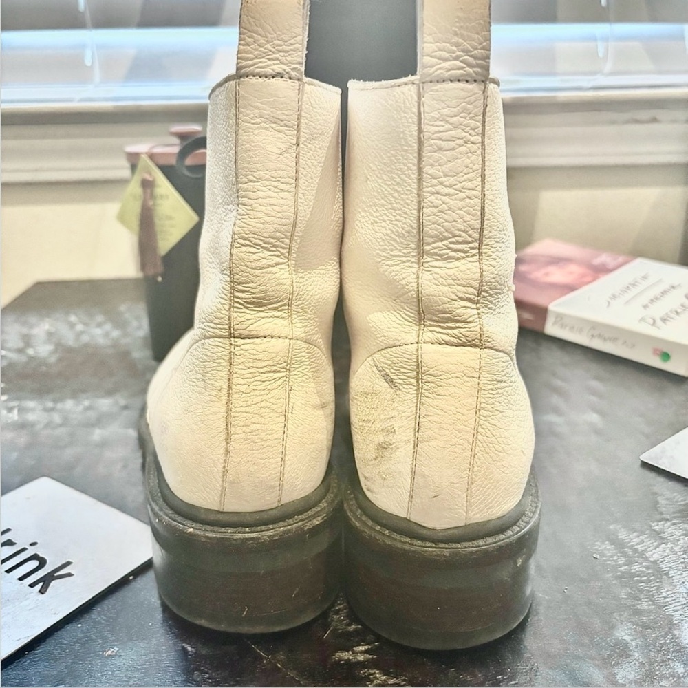 Women’s Frye Alice White Leather Combat Boots - Picture 3 of 16